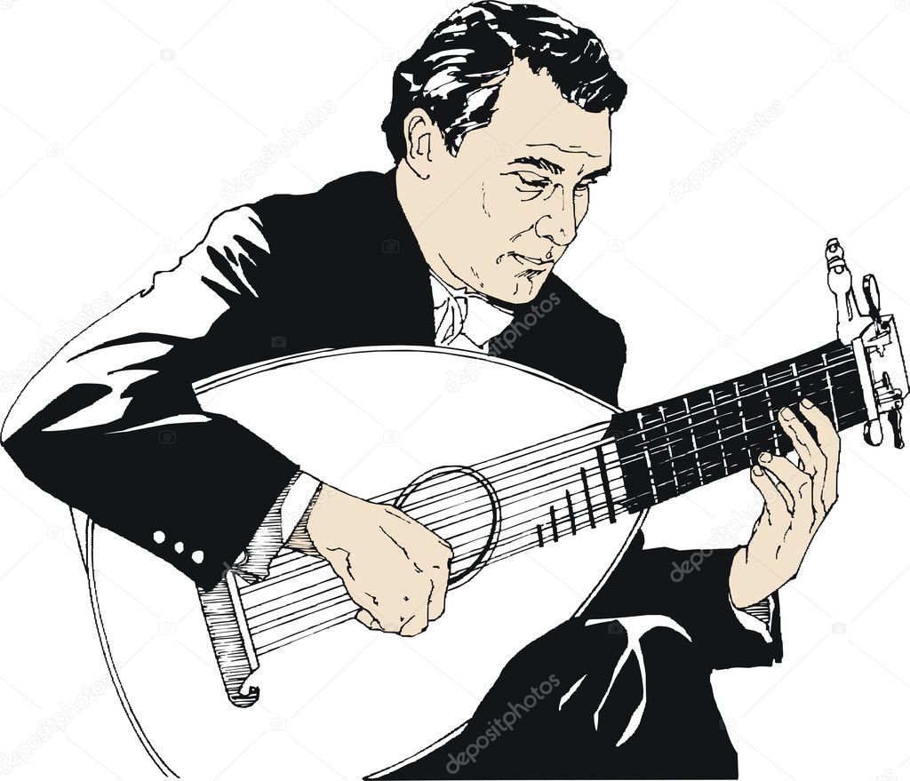 Illustration of a man playing guitar