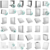 3d render of DVD boxes on white backgrou