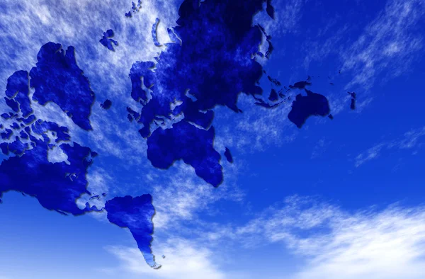 Blauwe wereldkaart — Stockfoto