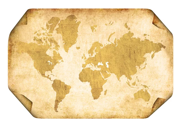 Pergament med karta över världen — Stockfoto