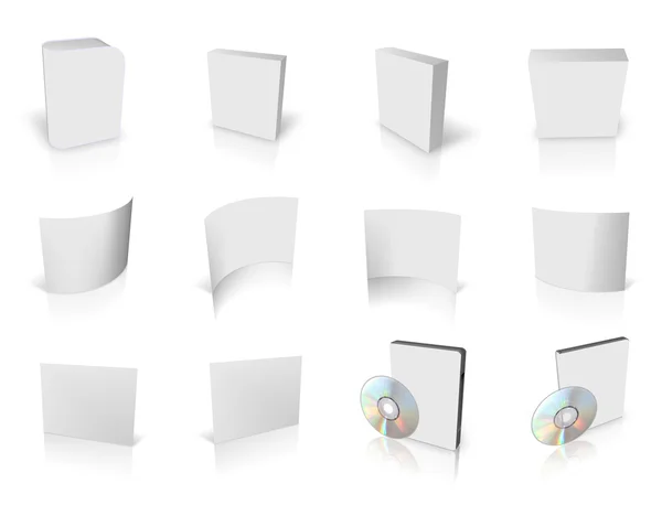 3d rendu de boîtes de DVD sur fond blanc — Photo