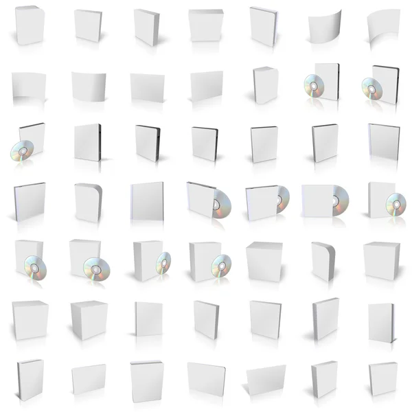 3D візуалізація DVD коробки на білому фоні — стокове фото