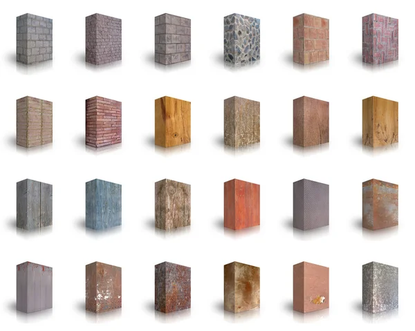 Collection of Wood, Metal & Stone — Stock Photo, Image
