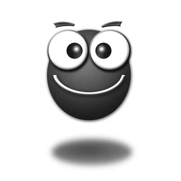 Illustration of a 3d smiley on a white b — Stock Photo, Image