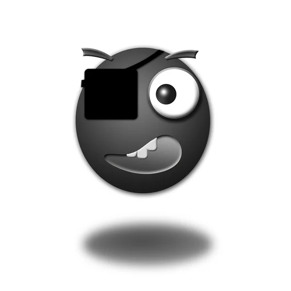 Illustration of a 3d smiley on a white b — Stock Photo, Image