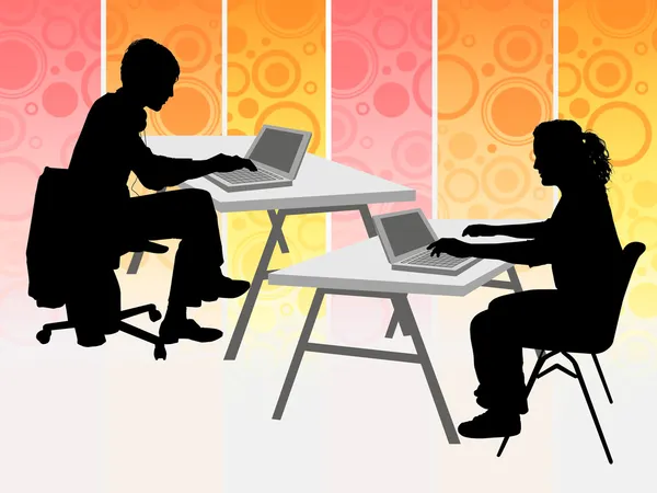Working with computers in the off — Stock Photo, Image