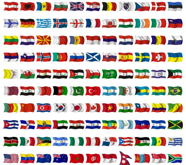 Gyűjtemény a zászlók körül a worl Stock Fotó