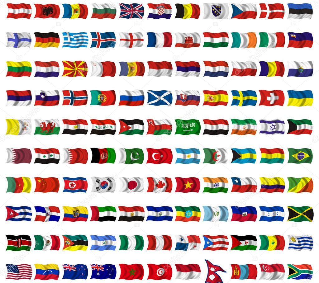 Collection of flags from around the worl