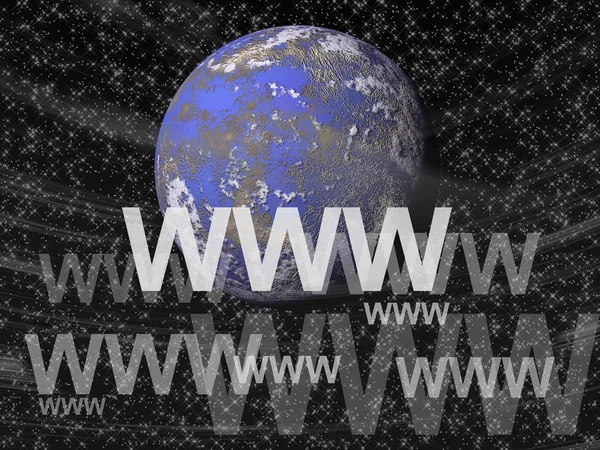 Internet koncept på universum — Stockfoto