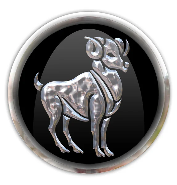 Botón con el signo zodiacal Aries — Foto de Stock