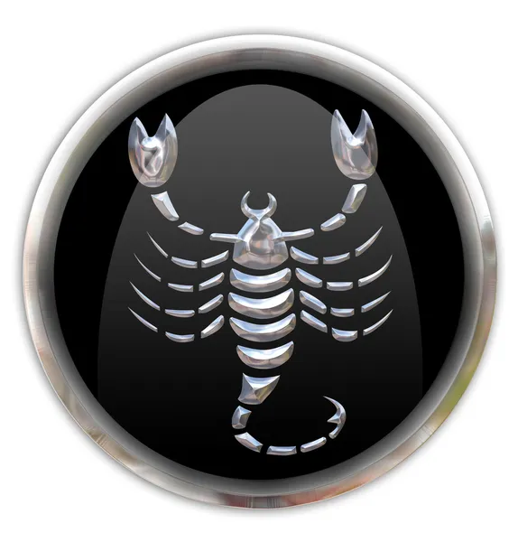 Botón con el signo zodiacal Escorpio — Foto de Stock