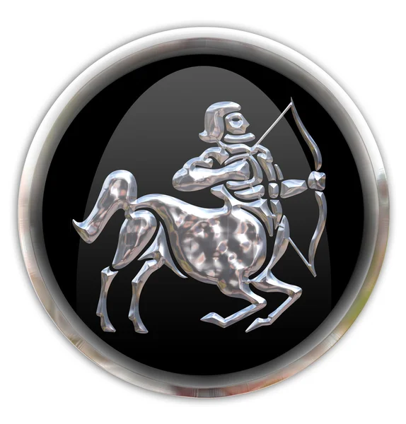 Button with the zodiacal sign Sagittari — Stock Photo, Image