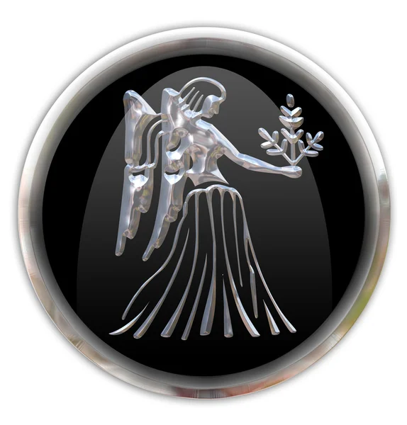 Button with the zodiacal sign Virgo — Stock Photo, Image