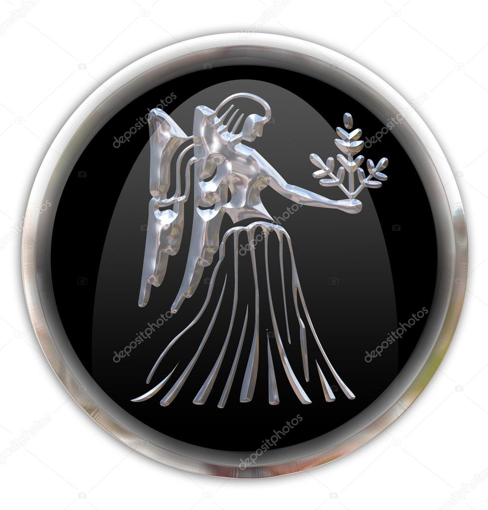 Button with the zodiacal sign Virgo