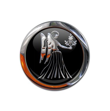 Button with the zodiacal sign Virgo clipart