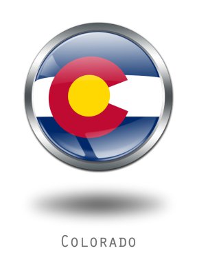 üzerinde resimde 3D colorado bayrak düğmesini