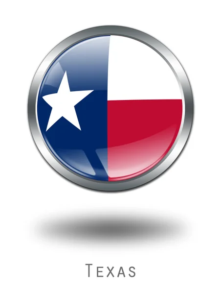 Ilustración de botón de bandera de Texas 3D en un —  Fotos de Stock