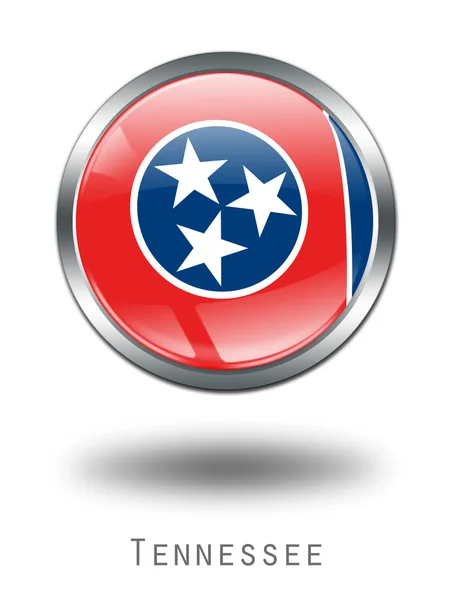 Ilustración de botón de bandera de Tennessee 3D en — Foto de Stock