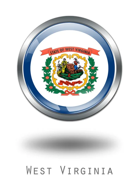 3D West Virginia Bandeira botão ilustratio — Fotografia de Stock