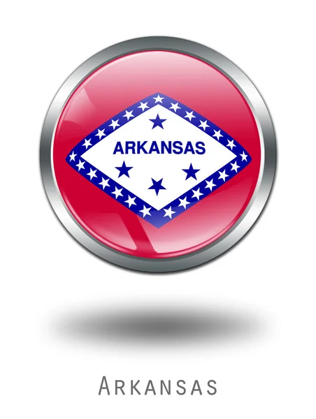 Ilustración de botón de bandera de Arkansas 3D en — Foto de Stock