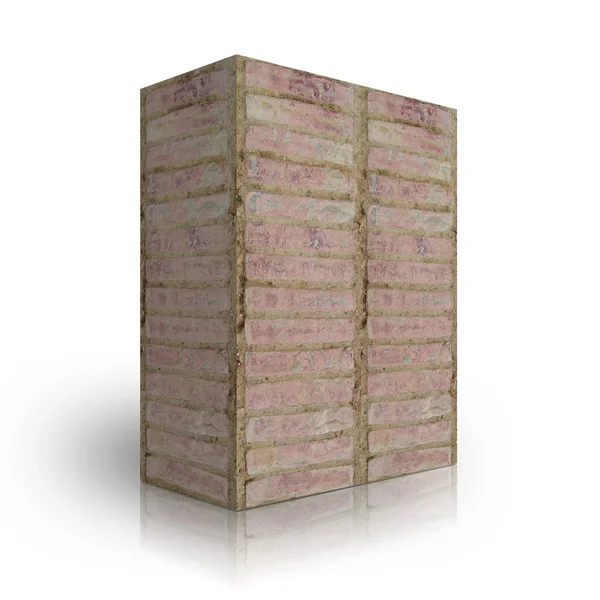 Wall bricks on a white background — Stock Photo, Image