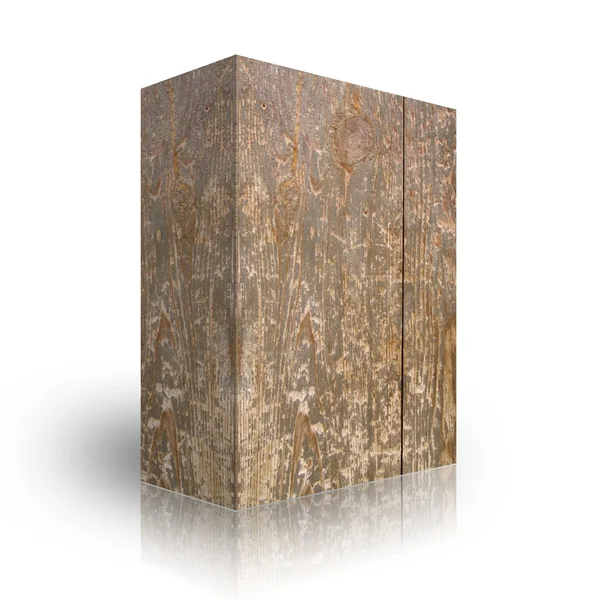 Caixa de madeira em um fundo branco — Fotografia de Stock