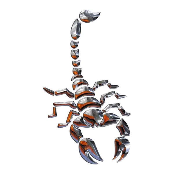 Illustration eines Skorpions in Chrom — Stockfoto