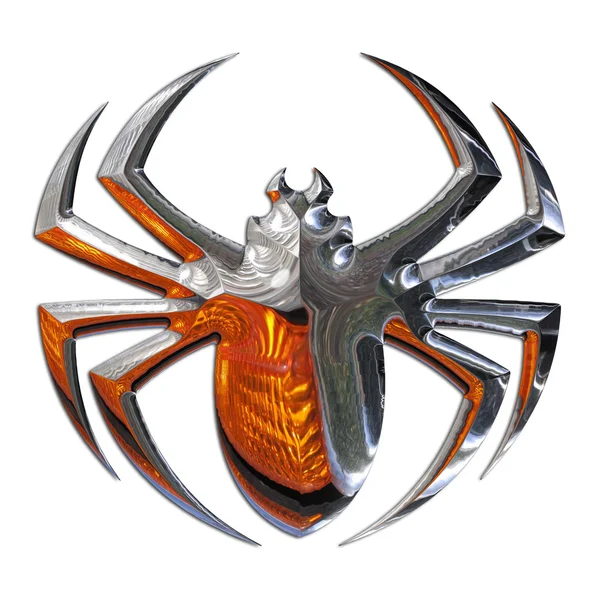 Illustration of a spider realized in chr — Stock Photo, Image