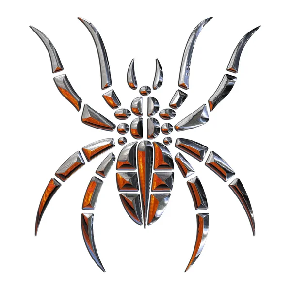 Ілюстрація павука, реалізованого в Хром — стокове фото