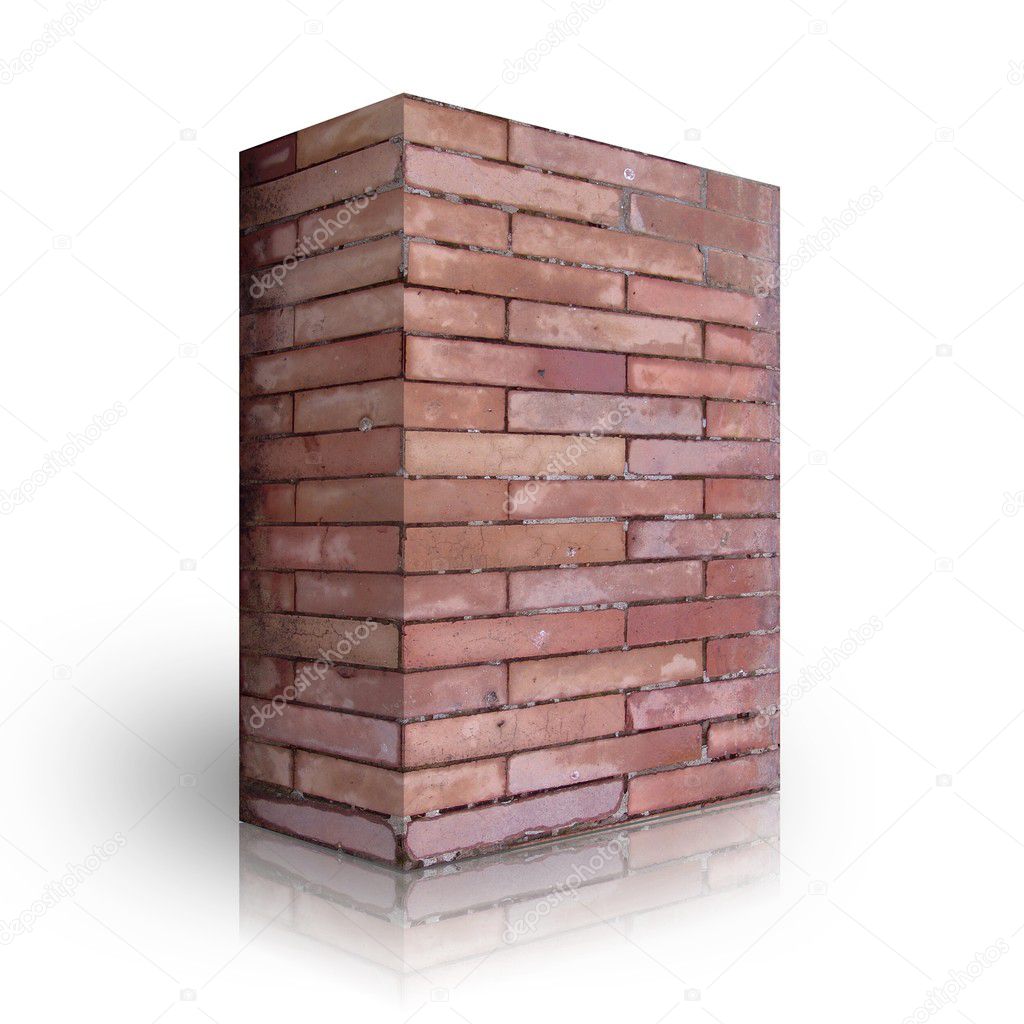 Wall bricks on a white background