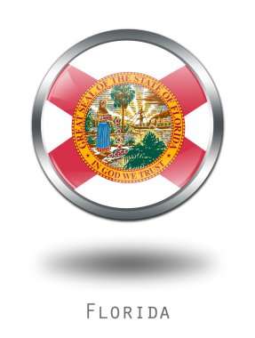 üzerinde resimde 3D florida bayrak düğmesini