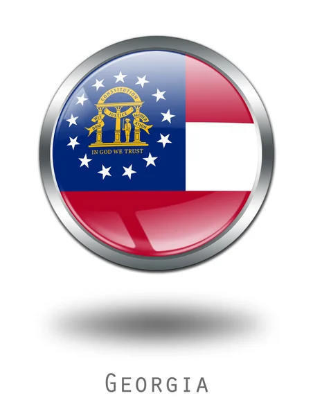 Üzerinde resimde 3D Gürcistan bayrağı düğmesi — Stok fotoğraf