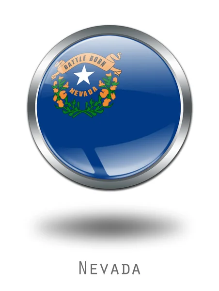 Ilustración de botón de bandera de Nevada 3D en un — Foto de Stock