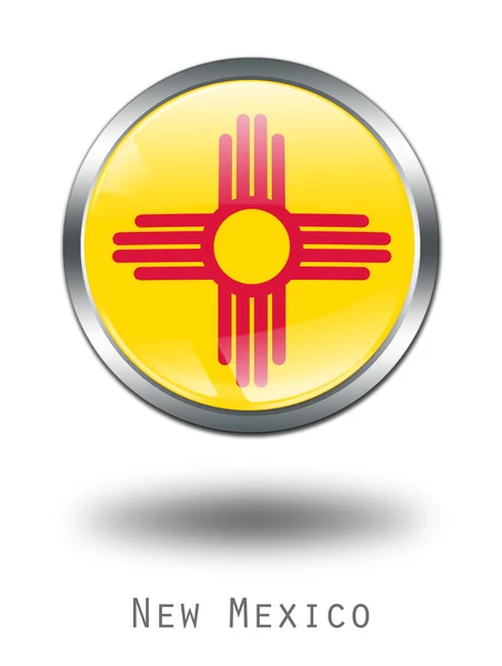 Ilustración de botón de bandera de Nuevo México 3D —  Fotos de Stock