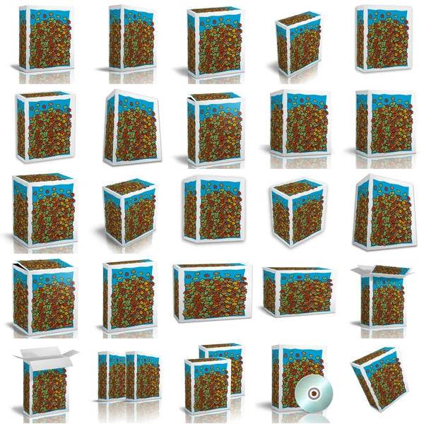 3D renderowania pola na tle — Zdjęcie stockowe