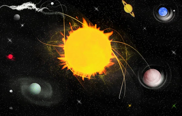 Planetas no sistema solar — Fotografia de Stock