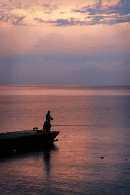 deniz manzarası ile tahta yataklar