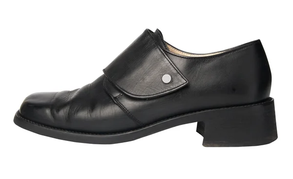 Jedno staré černé boty. je to izolovaný — Stock fotografie