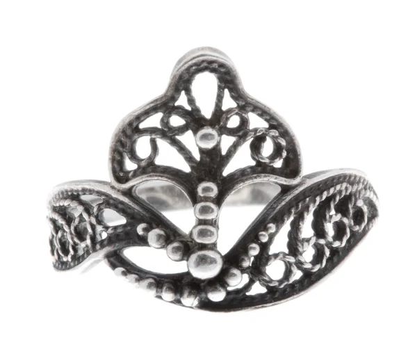 Jeweled ring isolated on white — Stock Photo, Image
