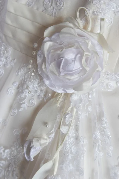 Fragment of a dress of the bride — Stock Photo, Image