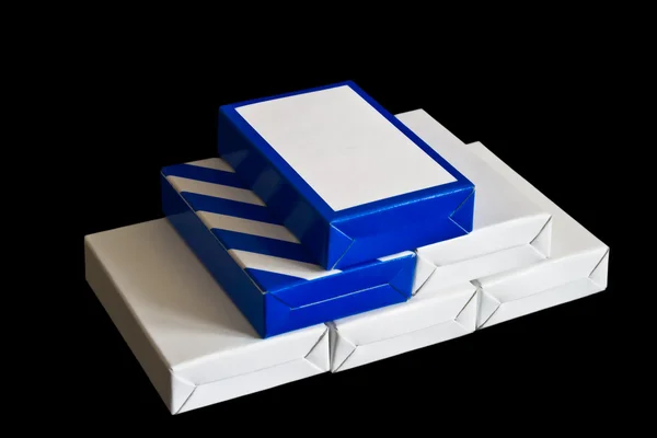 Boxes on a black background — Stock Photo, Image