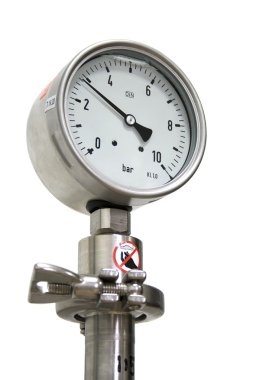 Pressure Gauge isolated On White clipart