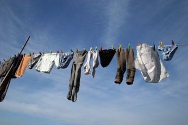 Old Clothes Drying clipart