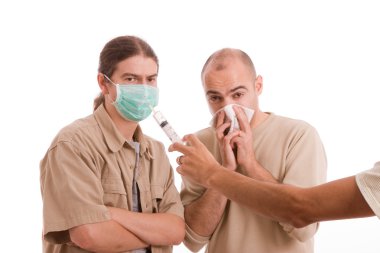 Man infected with h1n1 clipart