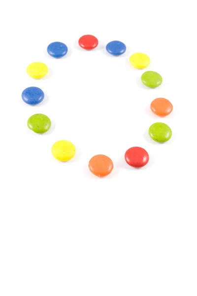 Letter O made of colored chocolates — Stock Photo, Image