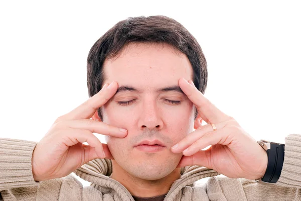 Young man with headache — Stock Photo, Image