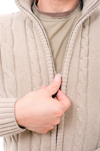 Man dressing coat — Stock Photo, Image