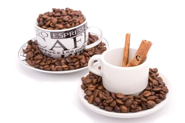 Stock image Cups of coffee, full of beans