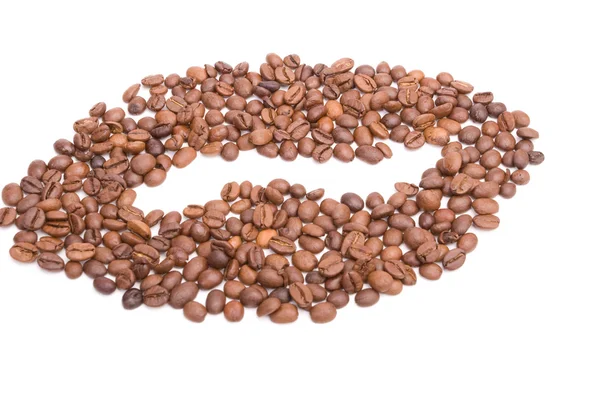 Grande feijão feito de grãos de café — Fotografia de Stock