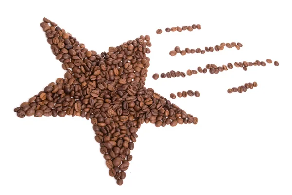 Звезда из кофейных зерен — стоковое фото